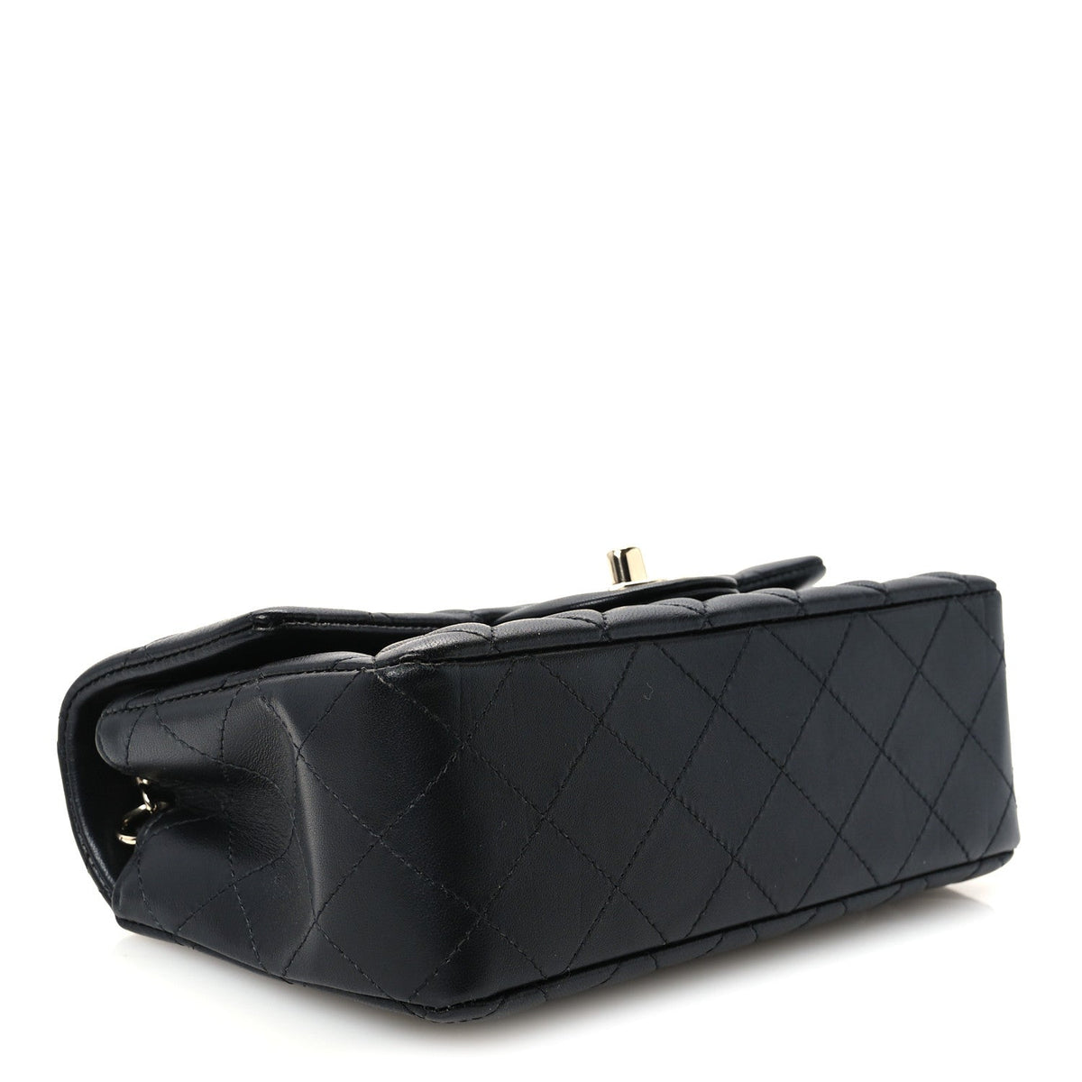 Lambskin Quilted Mini Rectangular Flap Black