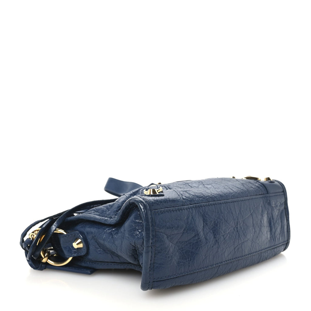 Agneau Classic Gold Hardware Mini City Bleu Roi