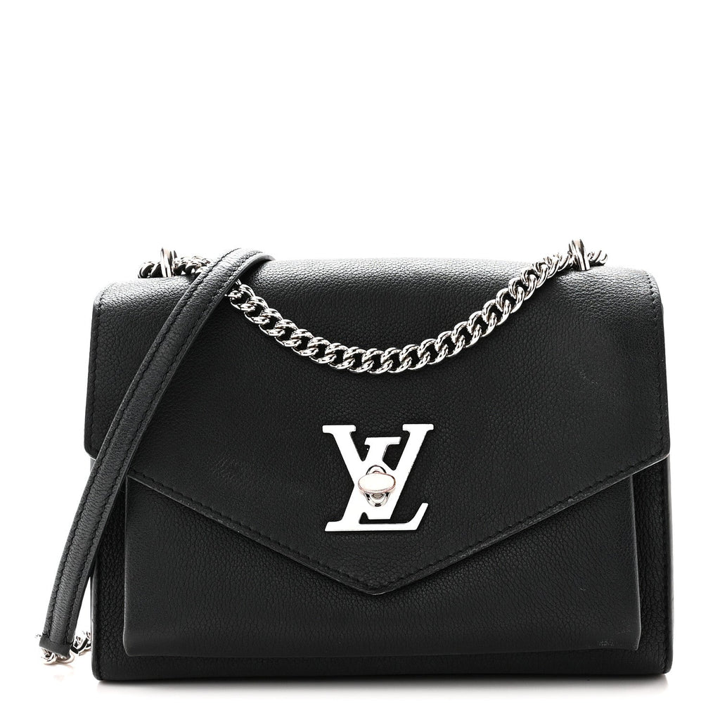 Soft Calfskin Mylockme Chain Bag BB  Black