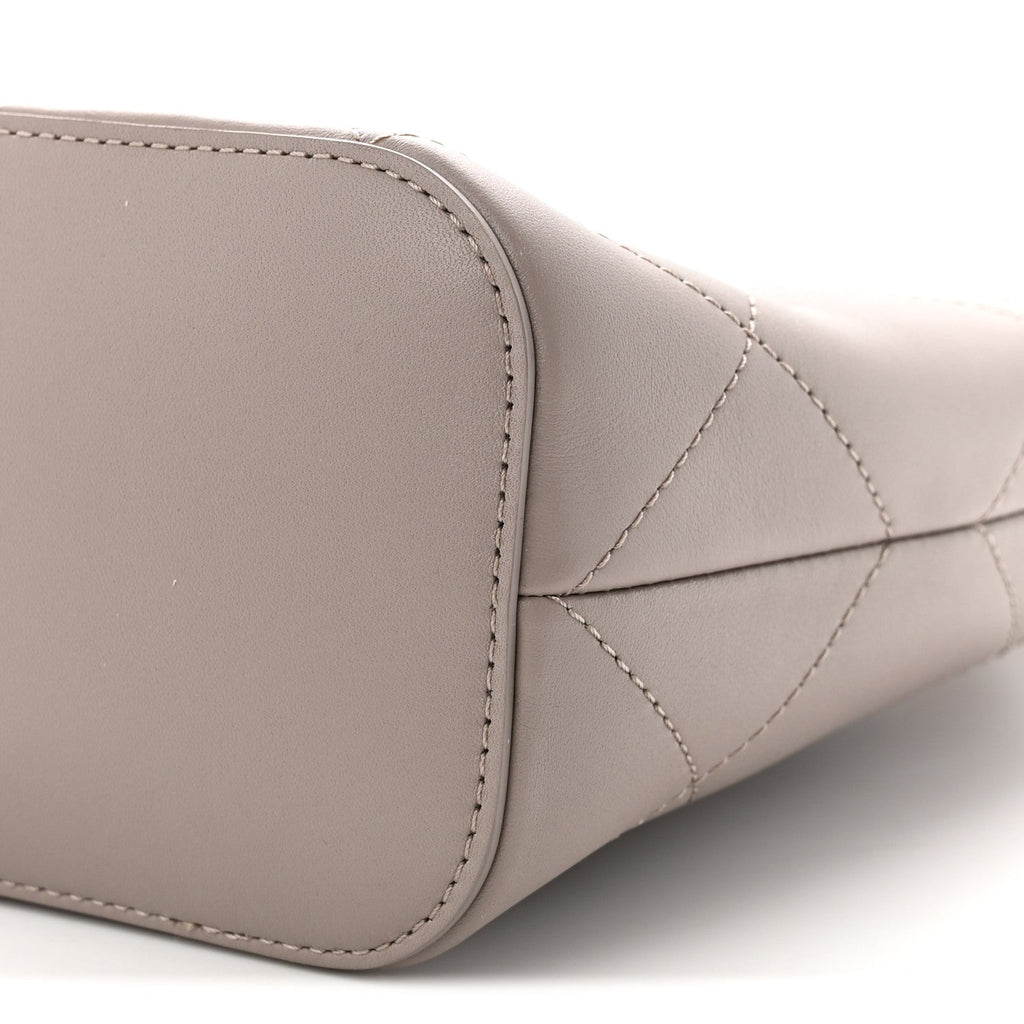 Calfskin Quilted Small Shopping Bag Grey