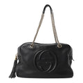 Pebbled Calfskin Medium Soho Bowler Black