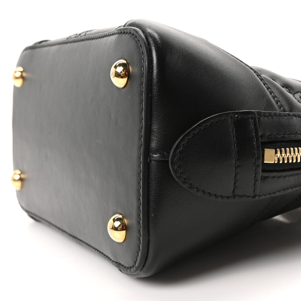 Calfskin GG Matelasse Mini Top Handle Bag Black