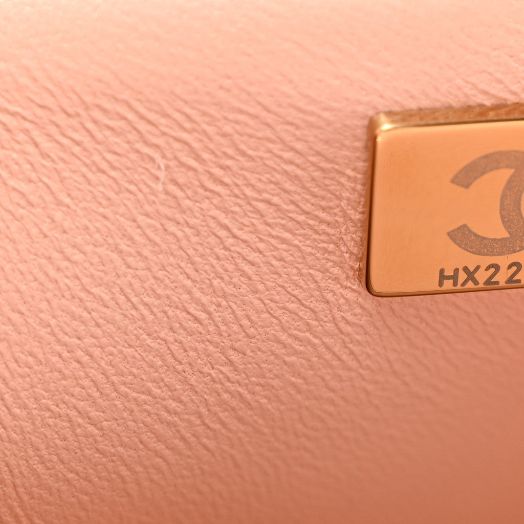 Caviar Quilted Mini Retro Twist Top Handle Flap Light Pink