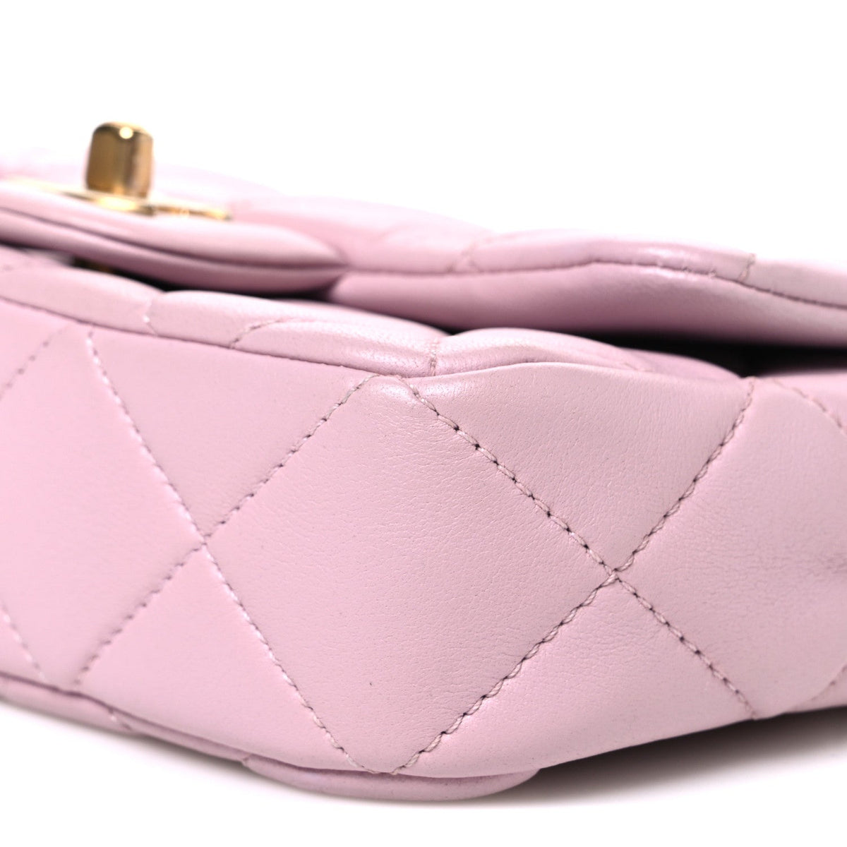 Lambskin Quilted Pearl Small Flap Lilac