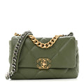 Lambskin Quilted Medium Chanel 19 Flap Green