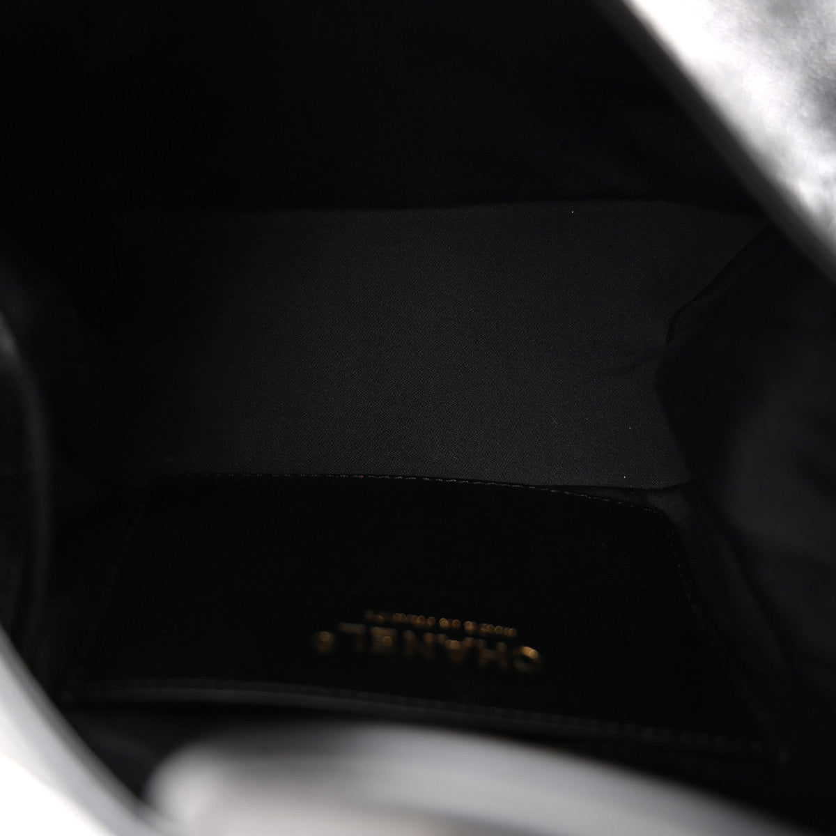 Shiny Lambskin Quilted Large Hobo Bag Black