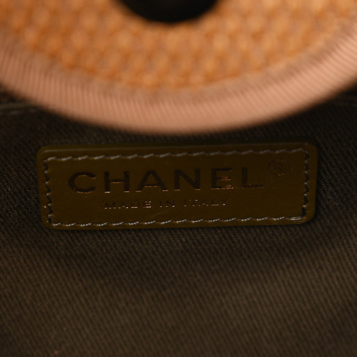 Straw Raffia Calfskin Striped Medium Deauville Tote Black Beige Ivory