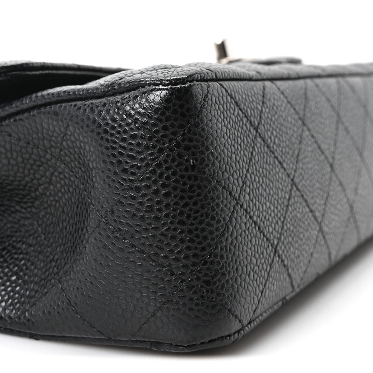 Caviar Quilted Medium Double Flap Black