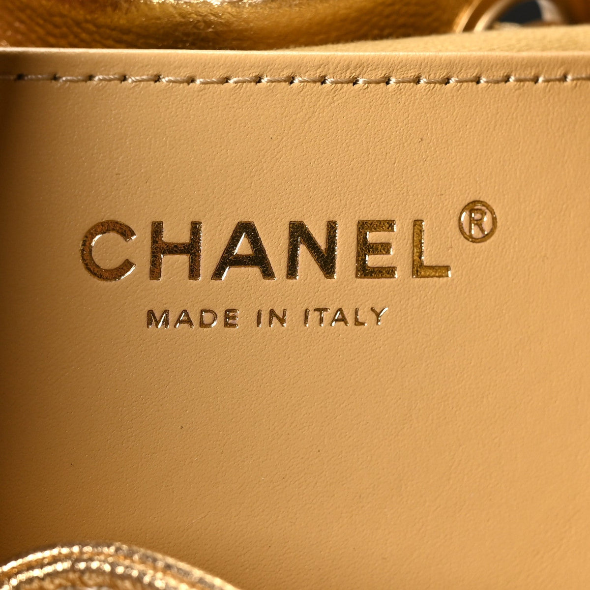 Metallic Caviar Quilted Small Chanel 25 Handbag Gold