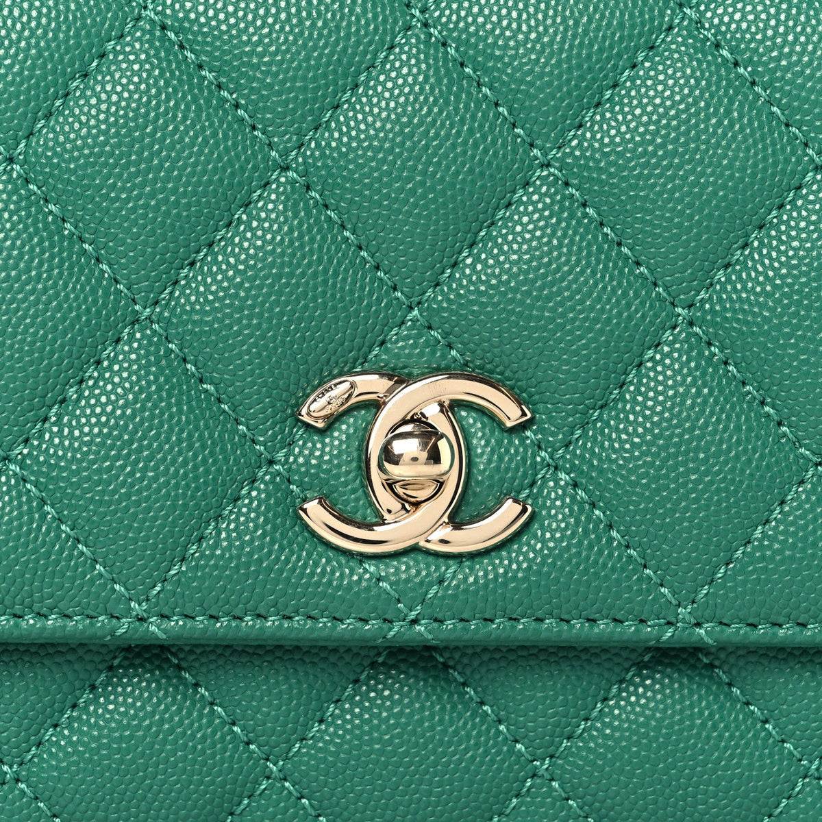 Caviar Quilted Extra Mini Coco Handle Flap Green