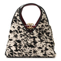 Pony Hair Printed Chic Lady Small Shopping Tote White Black