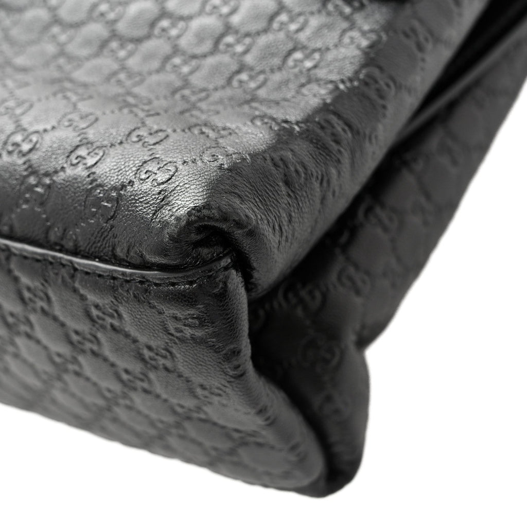 Micro GG Calfskin Large Chain Shoulder Bag Black
