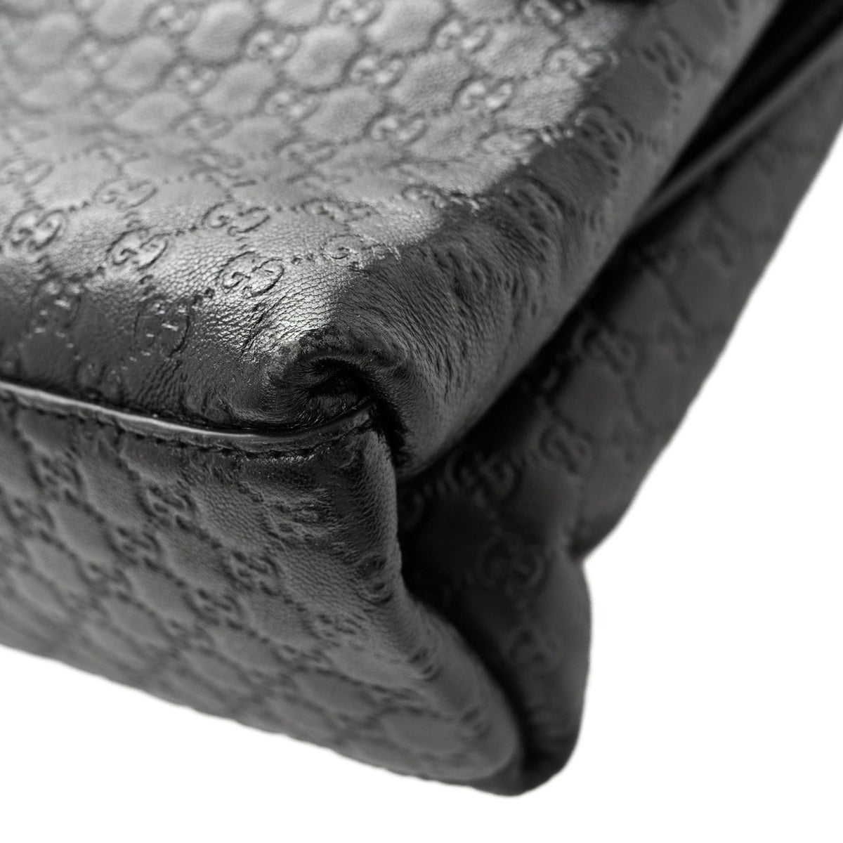 Micro GG Calfskin Large Chain Shoulder Bag Black