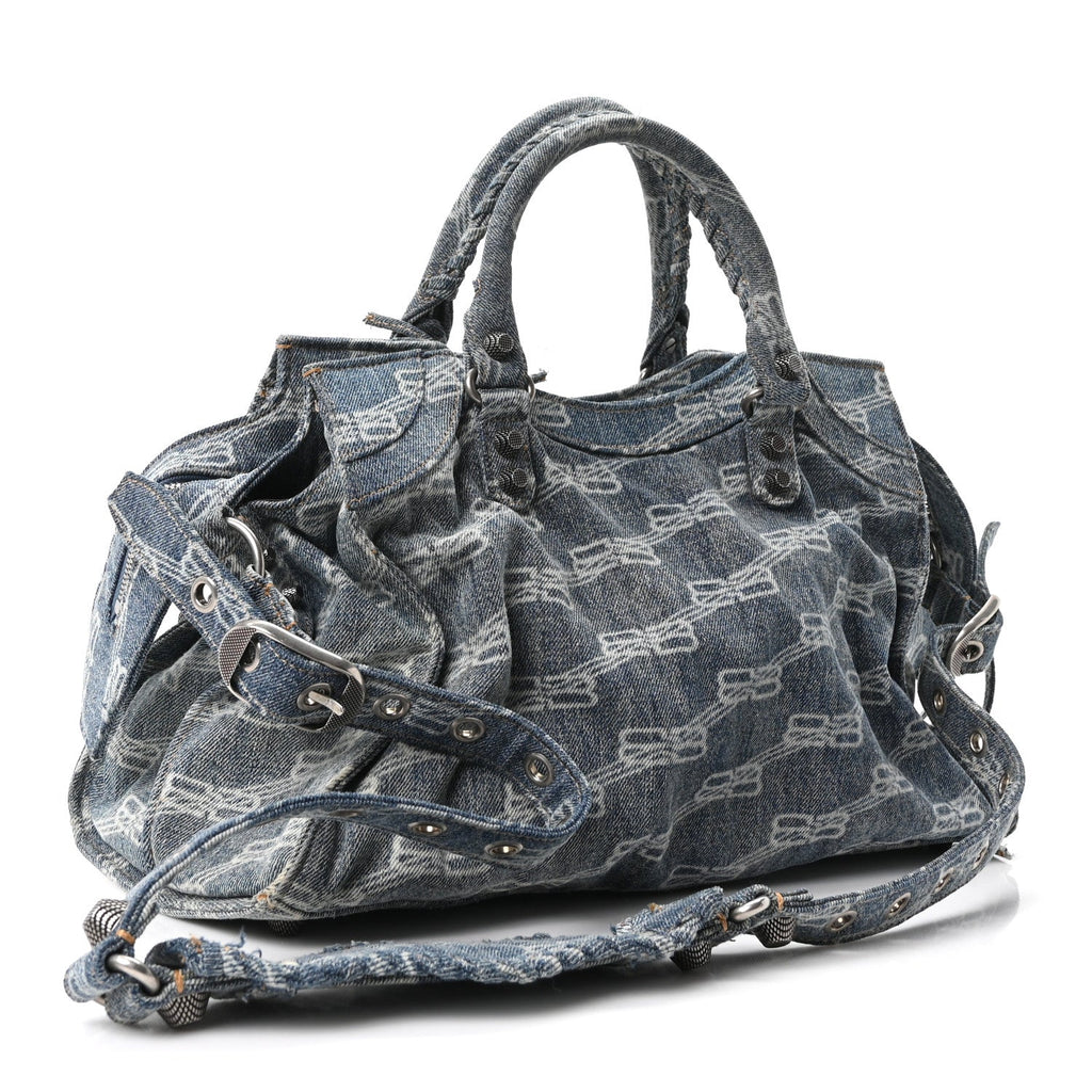 Denim BB Monogram Neo Cagole City Handbag Blue