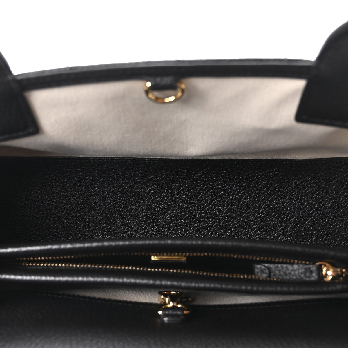 Grained Calfskin Stitched Urban Essentials Small Shopping Bag Black