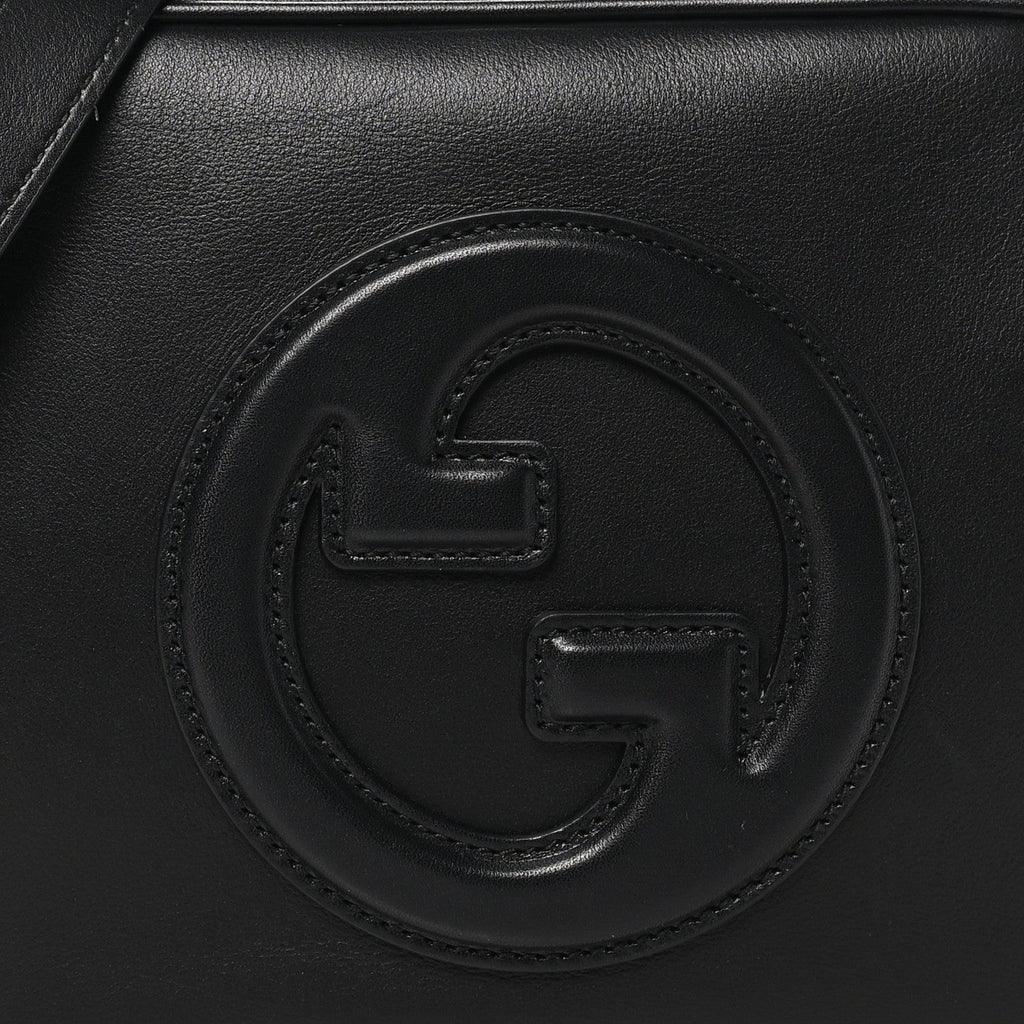 Sakai Be Green Calfskin Diagonal Stitched Small Blondie Shoulder Bag Black