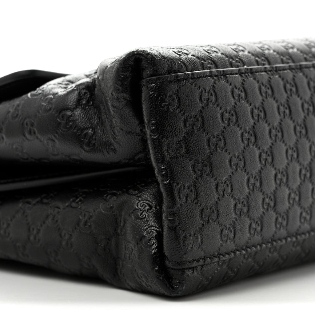 Micro GG Calfskin Large Chain Shoulder Bag Black