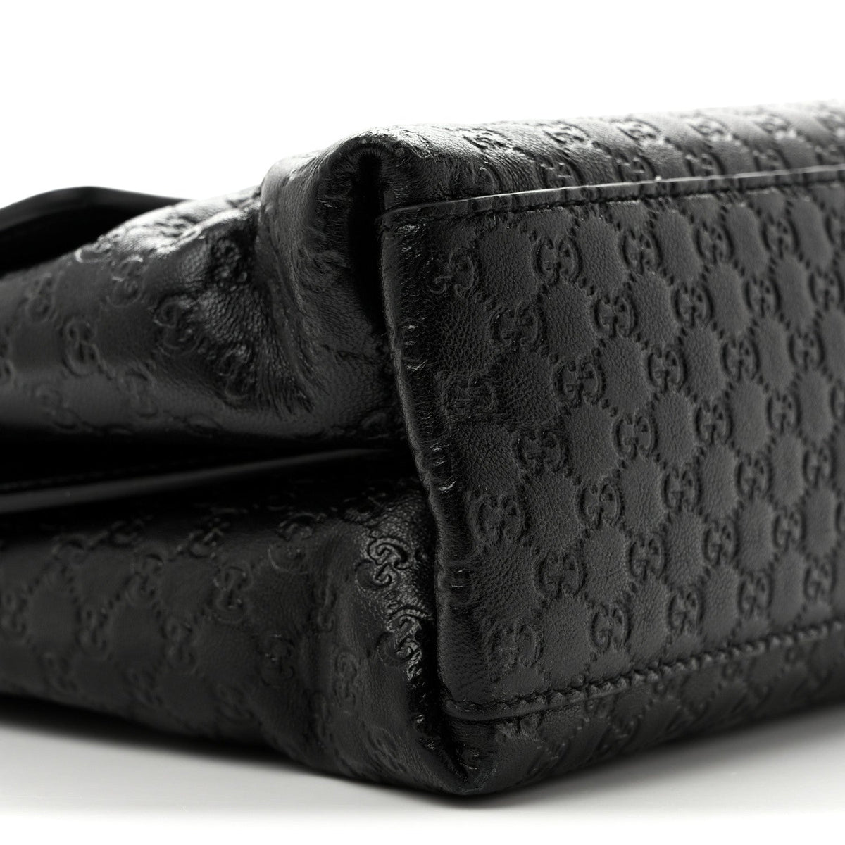 Micro GG Calfskin Large Chain Shoulder Bag Black