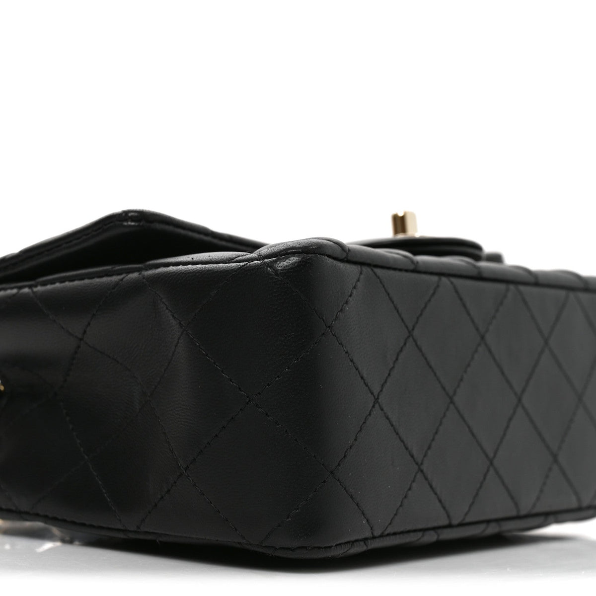 Lambskin Quilted Mini Rectangular Flap Black