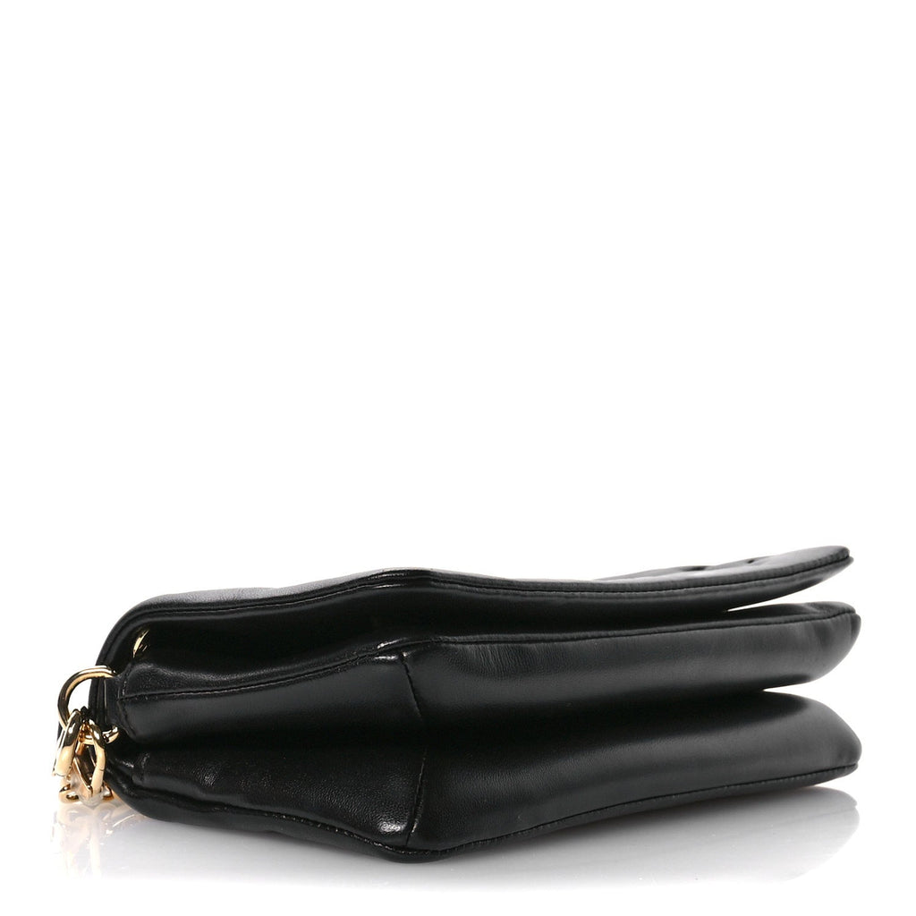 Lambskin Embossed Monogram Pochette Coussin Crossbody Black