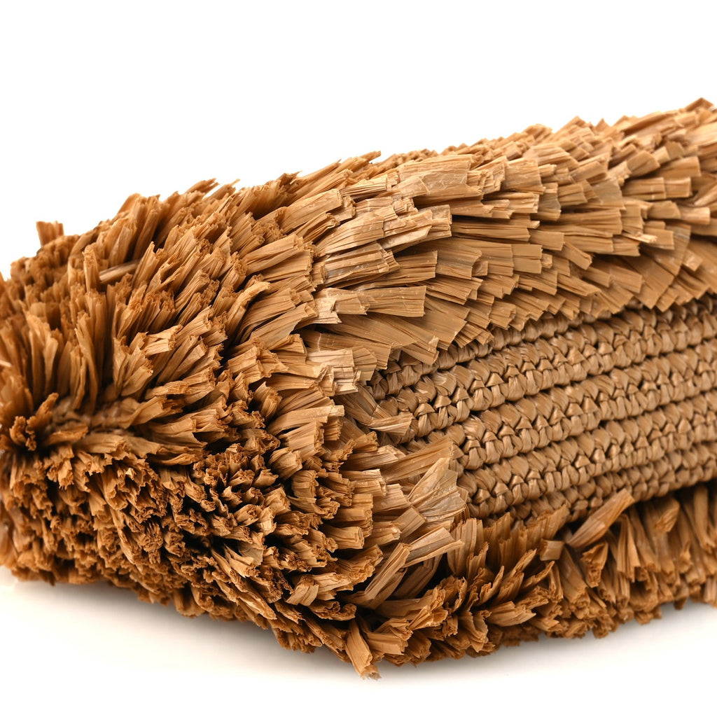 Raffia Fringe Nano Kelly Shopper Dark Beige