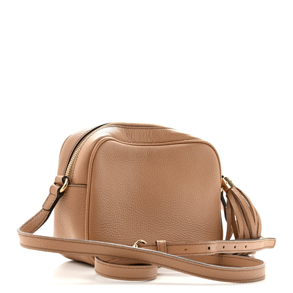 Pebbled Calfskin Small Soho Disco Bag Camelia