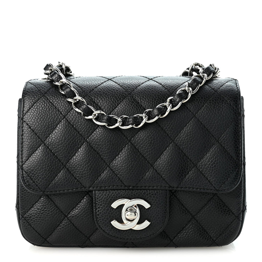 Caviar Quilted Mini Square Flap Black