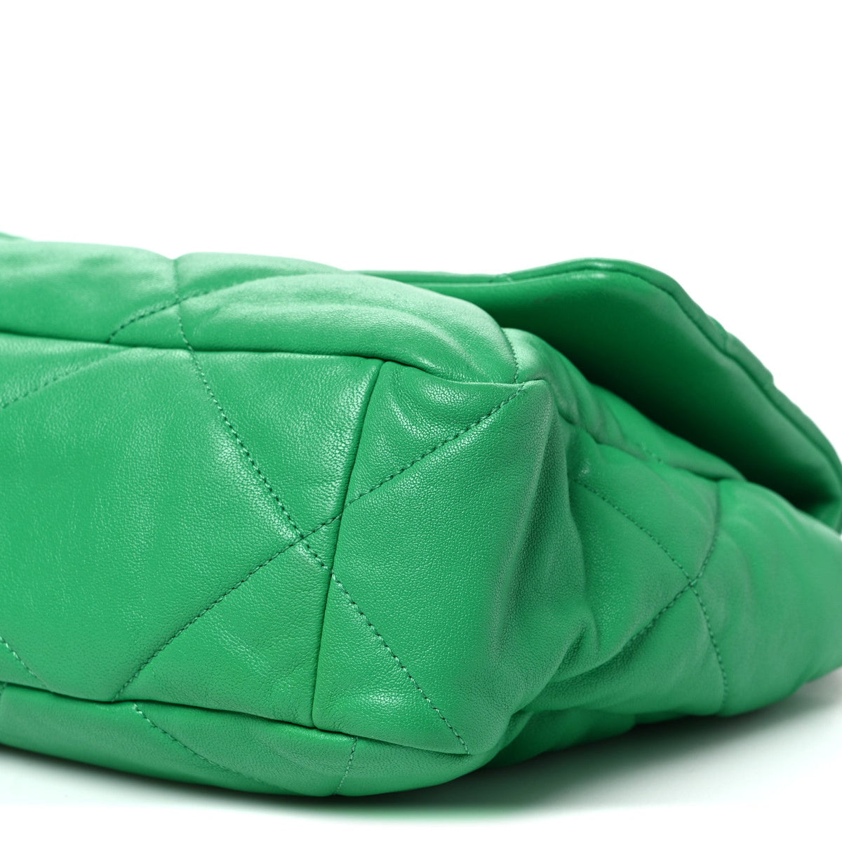Goatskin Quilted Large Chanel 19 Flap Green
