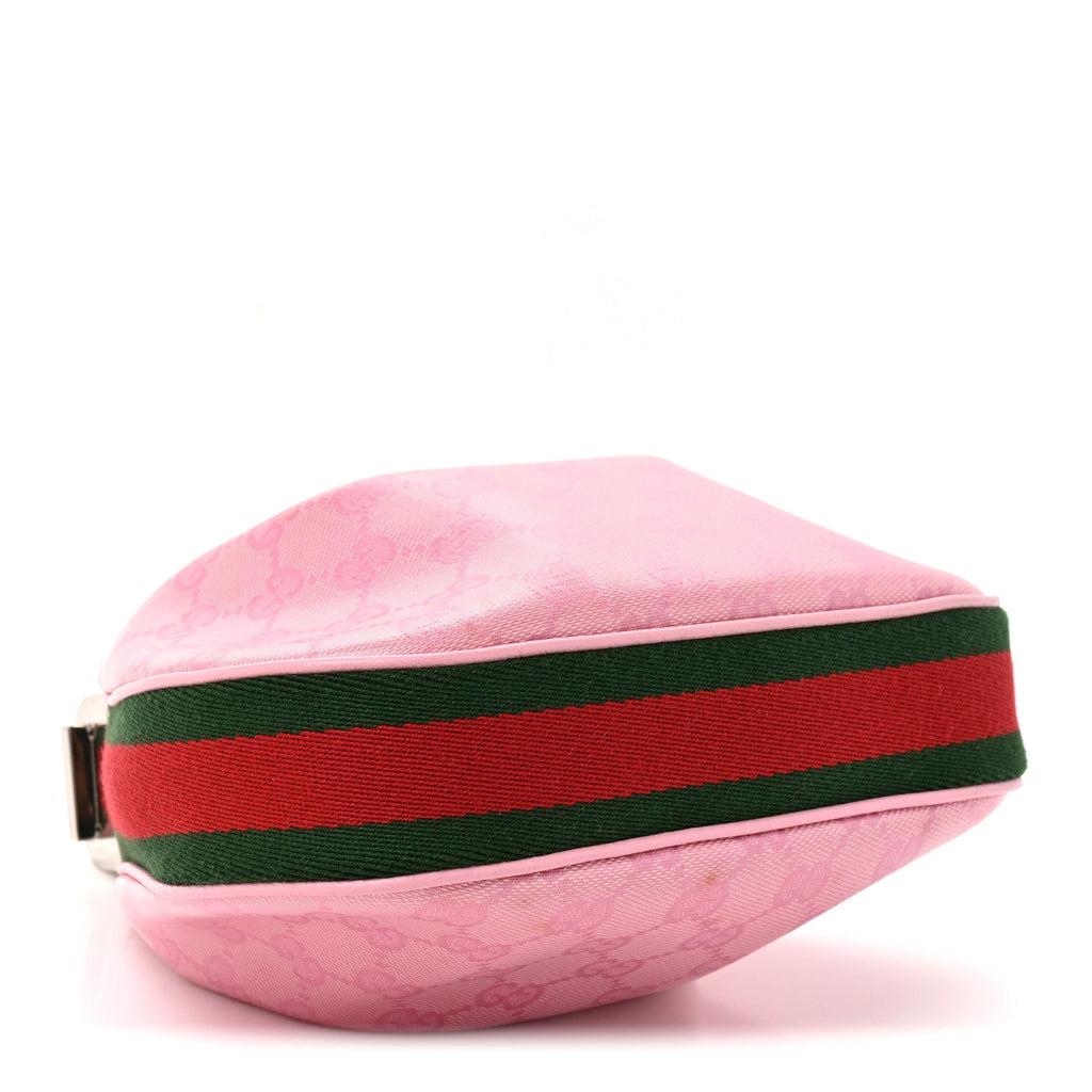 GG Crystal Coated Canvas Monogram Web Small Attache Shoulder Bag Pink