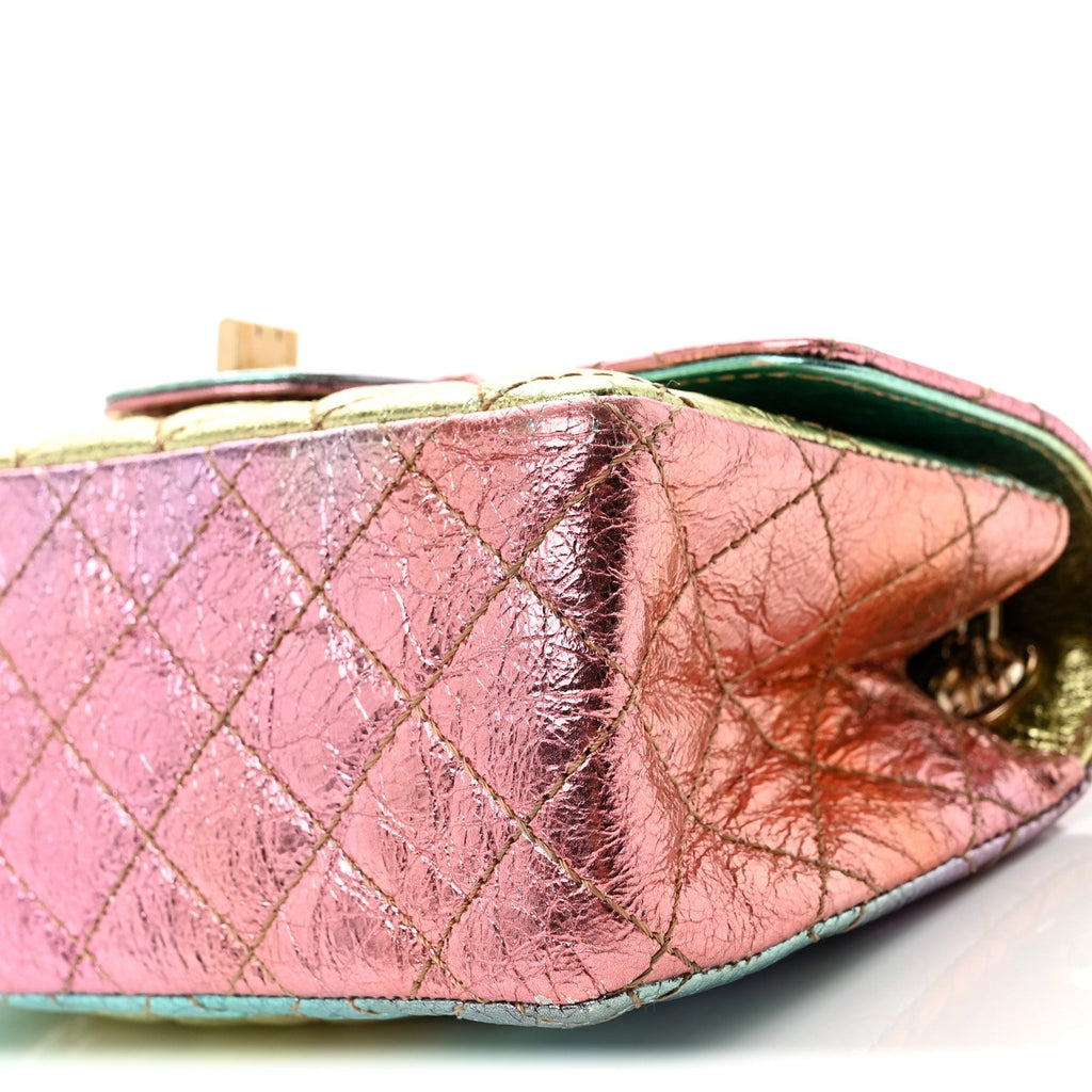 Metallic Goatskin Quilted Mini 2.55 Reissue Flap Multicolor