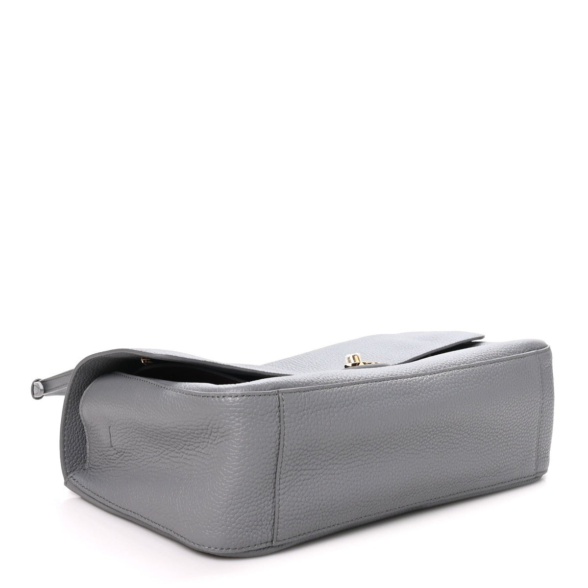 Grained Calfskin Small Souplissimo Maxi Flap Grey