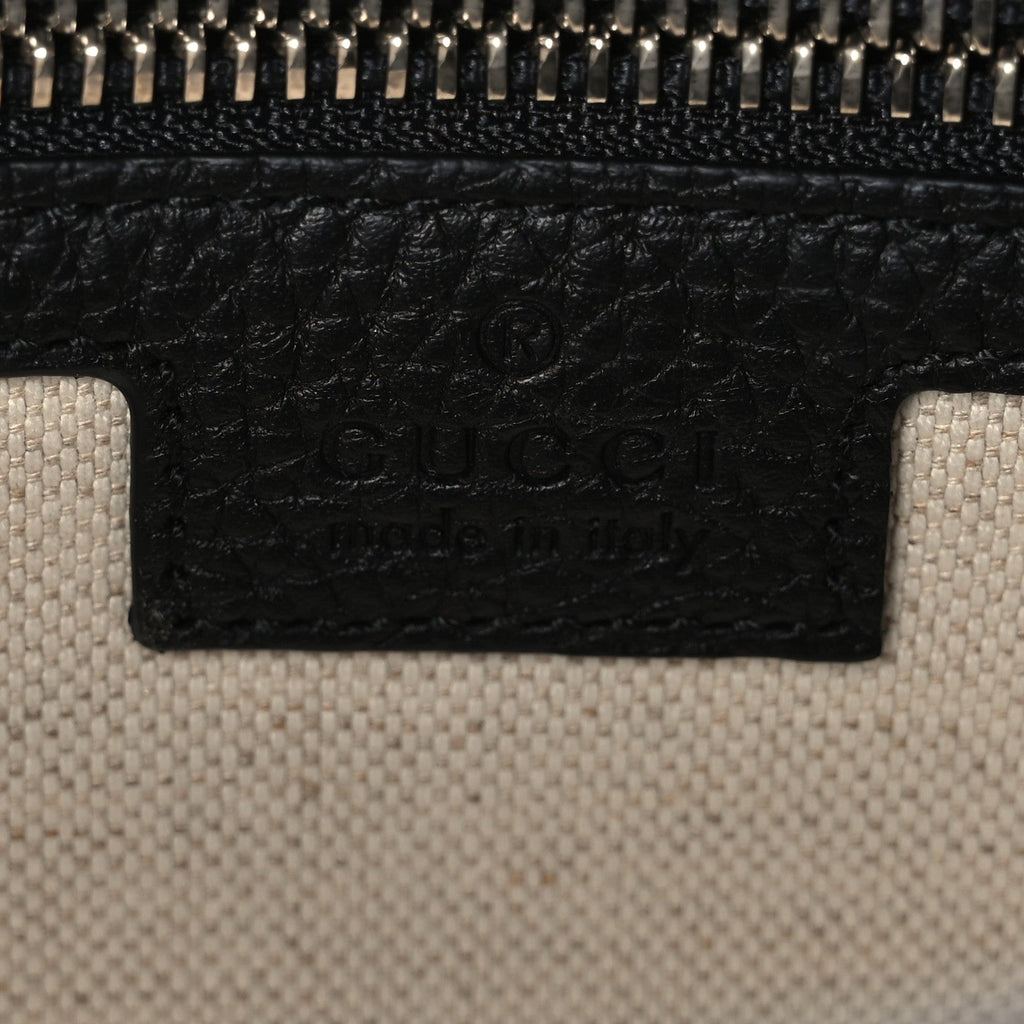 Monogram Jumbo GG Textured Dollar Calfskin Crossbody Bag Black