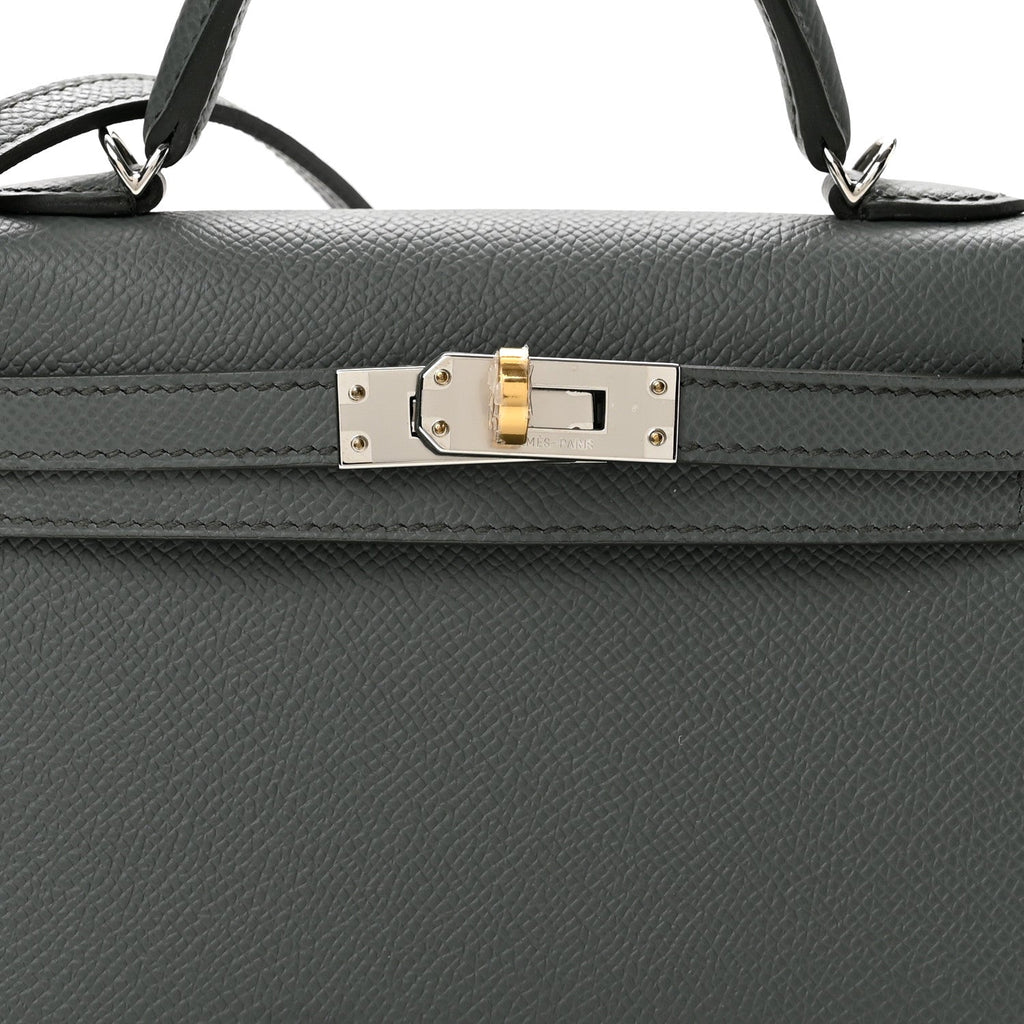 Epsom Mini Kelly Sellier 20 Vert Amande