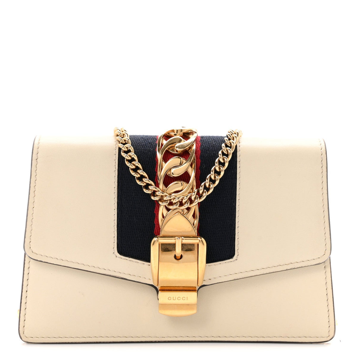 Calfskin Super Mini Sylvie Chain Shoulder Bag White