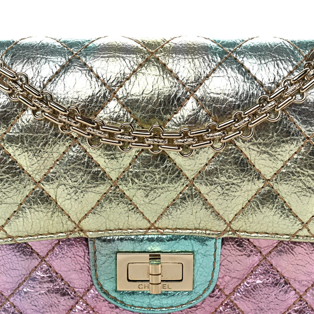 Metallic Goatskin Quilted Mini 2.55 Reissue Flap Multicolor