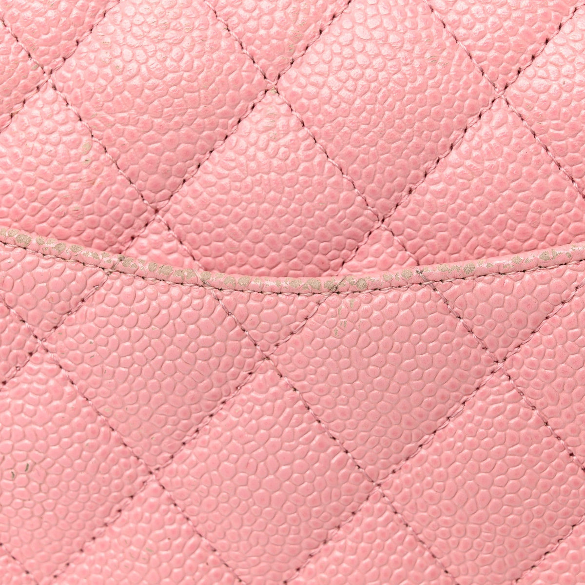 Caviar Quilted Medium Double Flap Light Pink
