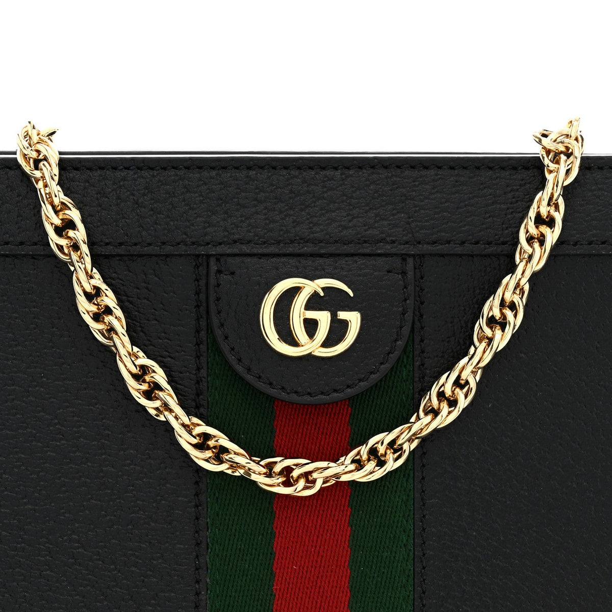 Calfskin GG Web Small Ophidia Chain Shoulder Bag Black