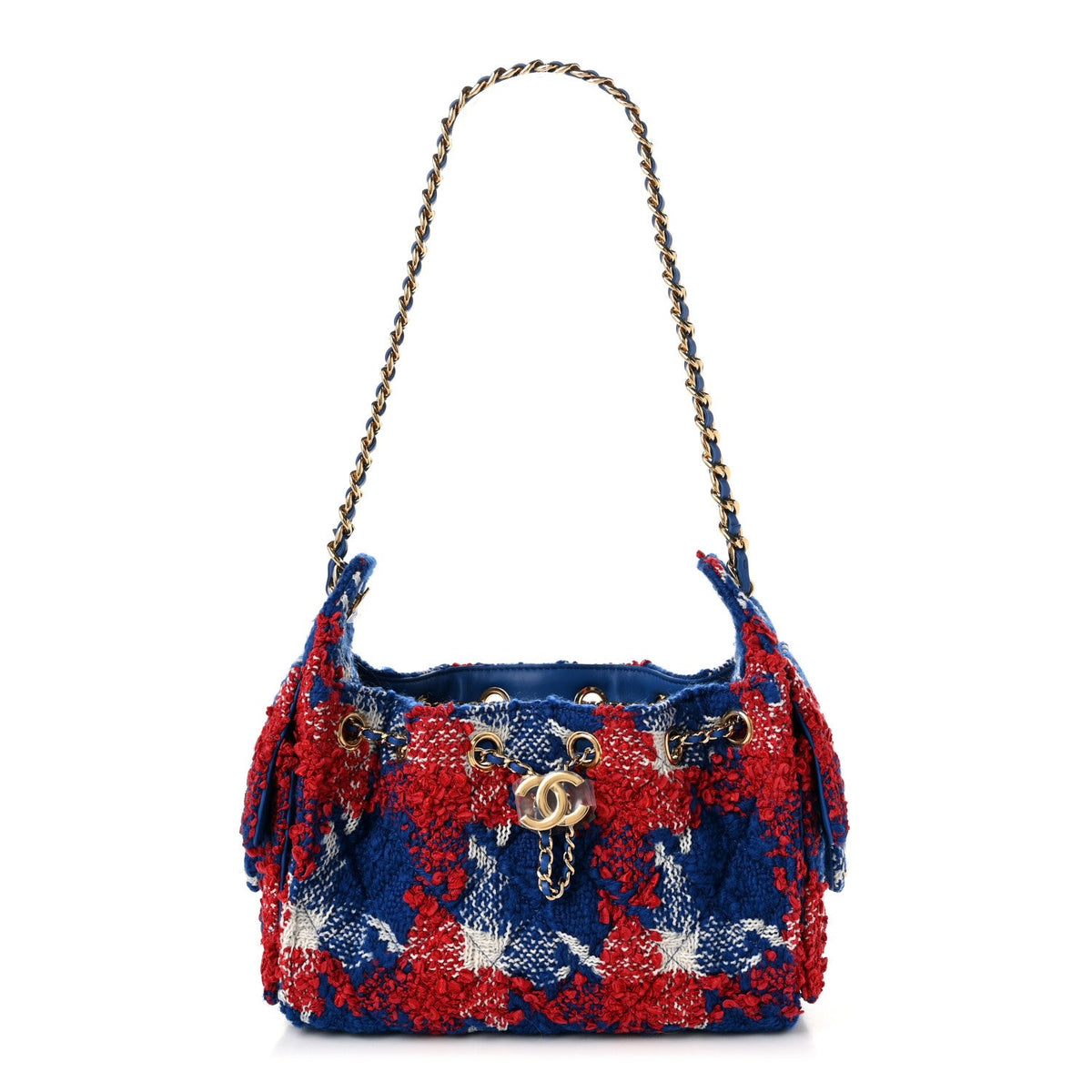 Tweed Quilted Mini Chanel 25 Handbag Red White Blue