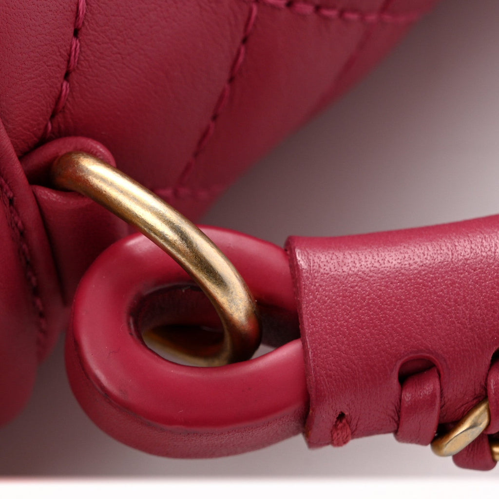 Calfskin Quilted Medium Top Handle Boy Flap Pink