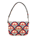 X ADIDAS Shangai Calfskin Web Trefoil Interlocking G Small Horsebit 1955 Shoulder Bag Red White Blue