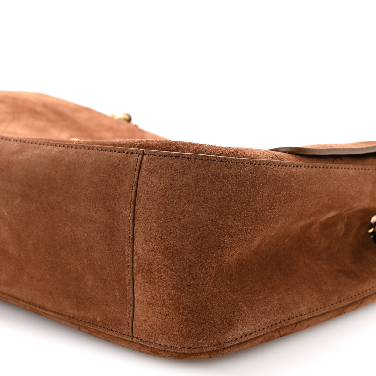 Suede Calfskin Small Souplissimo Maxi Flap Camel