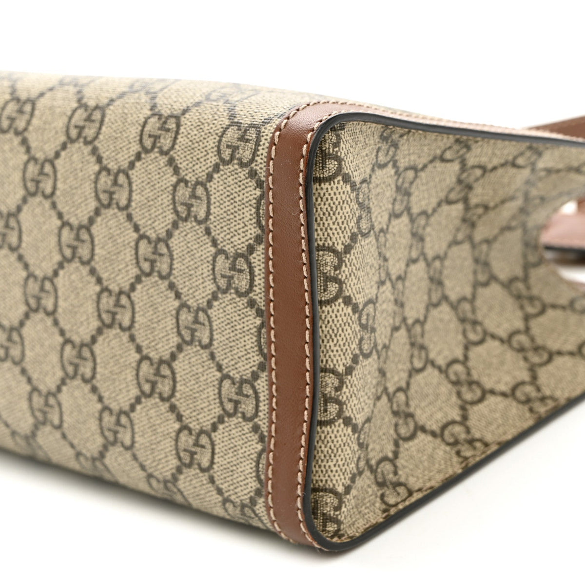 GG Supreme Monogram Calfskin Small Padlock Tote Beige Ebony Tuscany