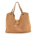 Nubuck Caviar Quilted Maxi Shopping Bag Beige