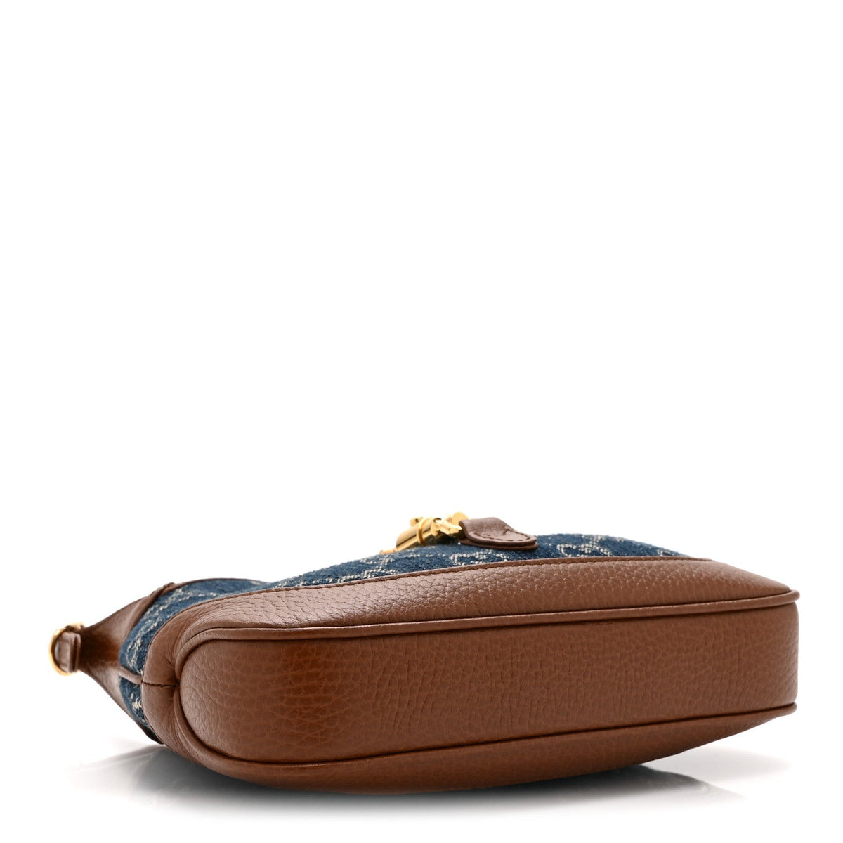 New Denim GG Monogram Calfskin Mini Jackie 1961 Hobo Blue Tea Cuir