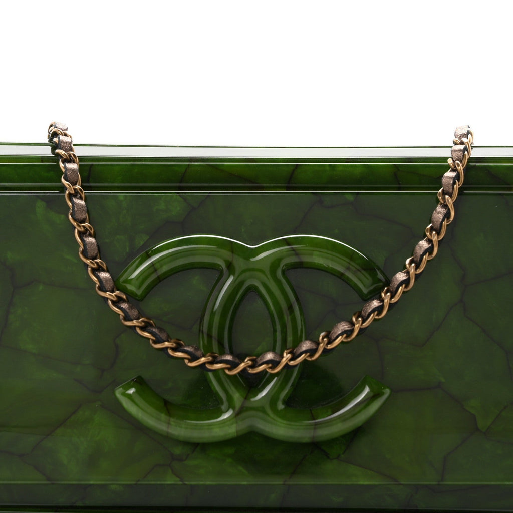 Plexiglass Jade Paris Shanghai CC Clutch Green