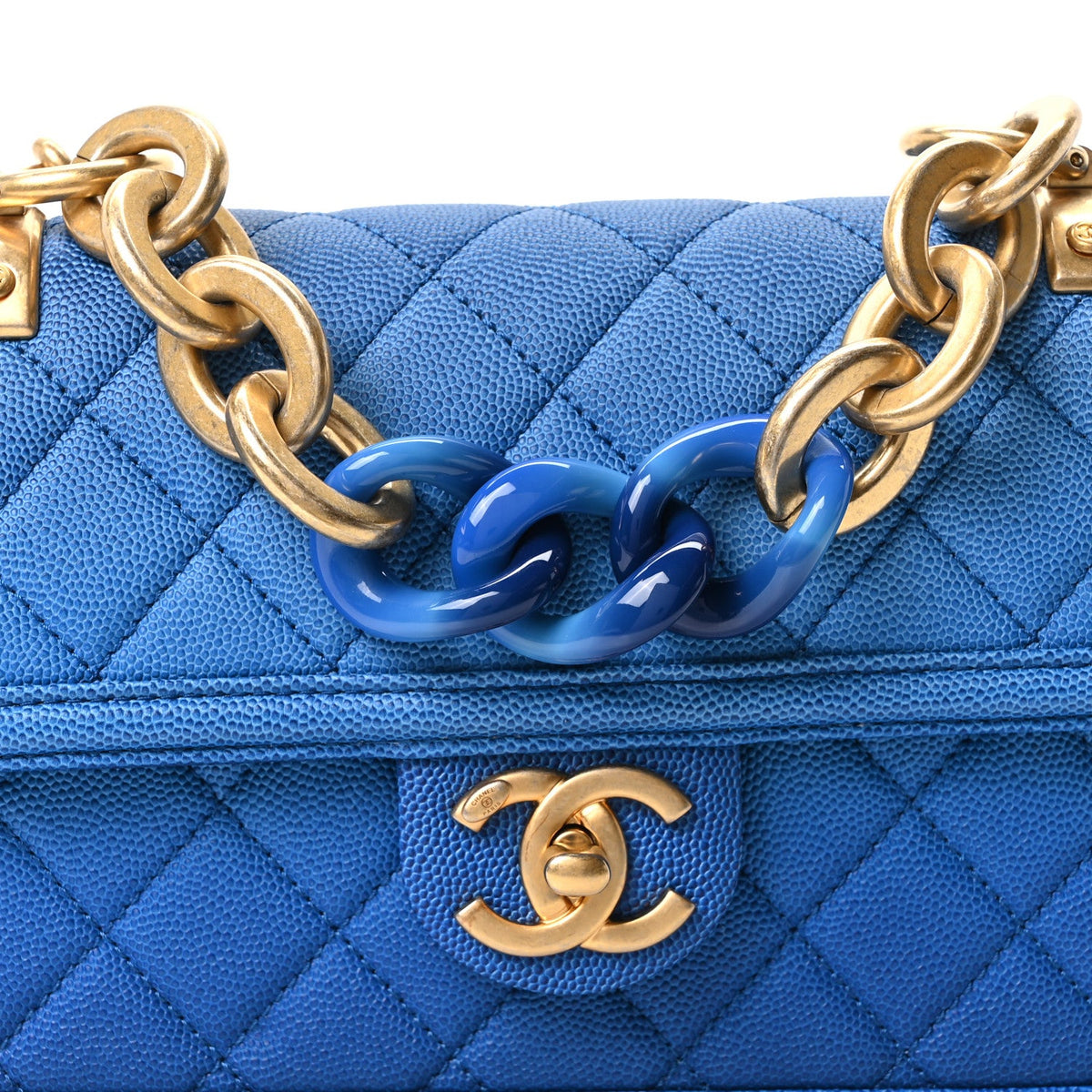 Caviar Quilted Small Sunset On The Sea Flap Blue