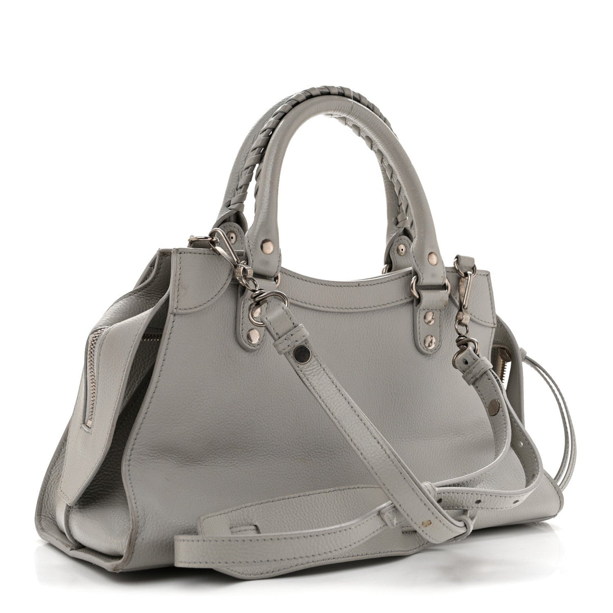 Grained Calfskin Neo Classic Silver Hardware S City Light Grey