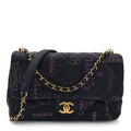 Denim Quilted Denim Mood Large Flap Black Multicolor