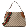 GG Supreme Monogram Emblem Medium Shoulder Bag Beige Ebony Sundial