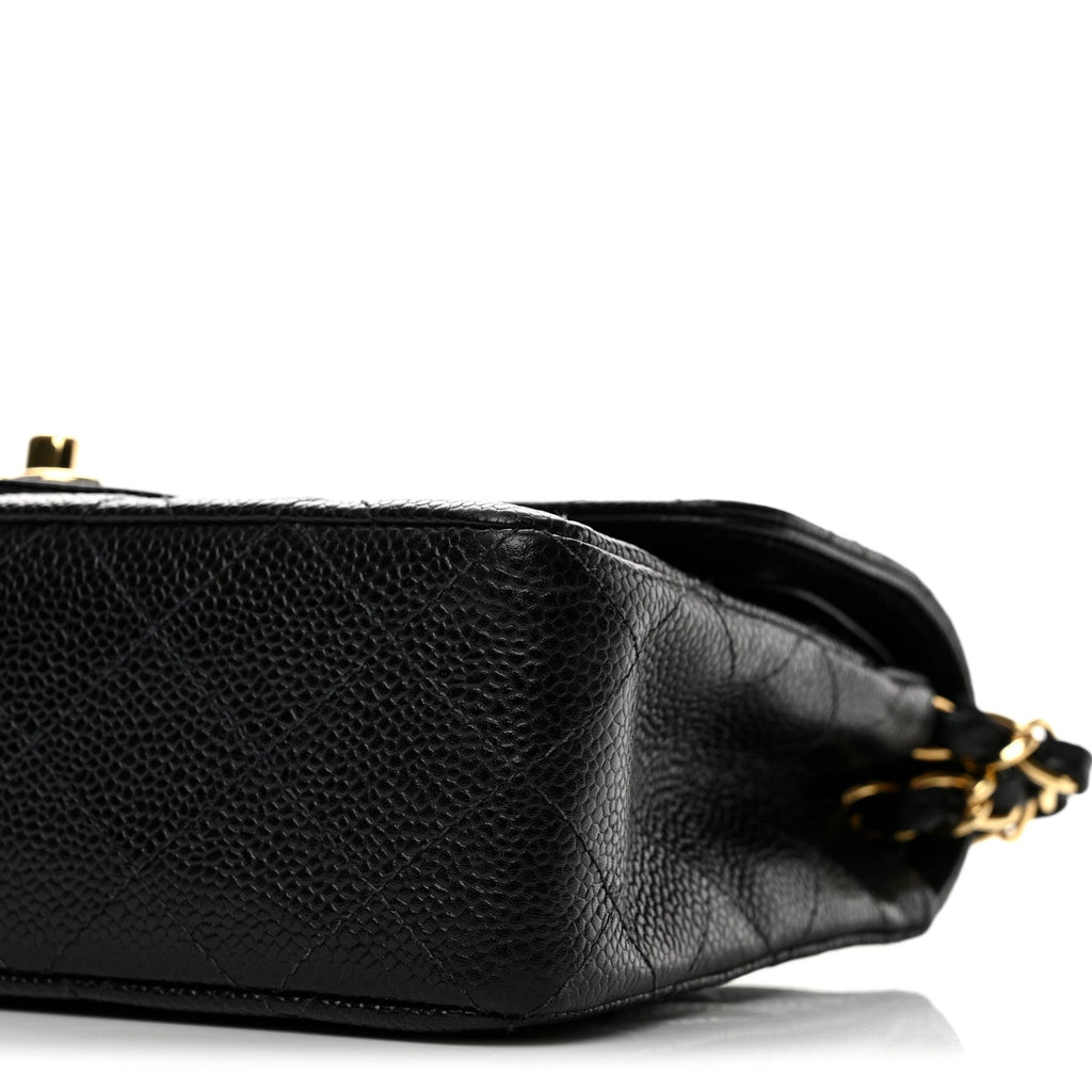 Caviar Quilted Small Double Flap Black